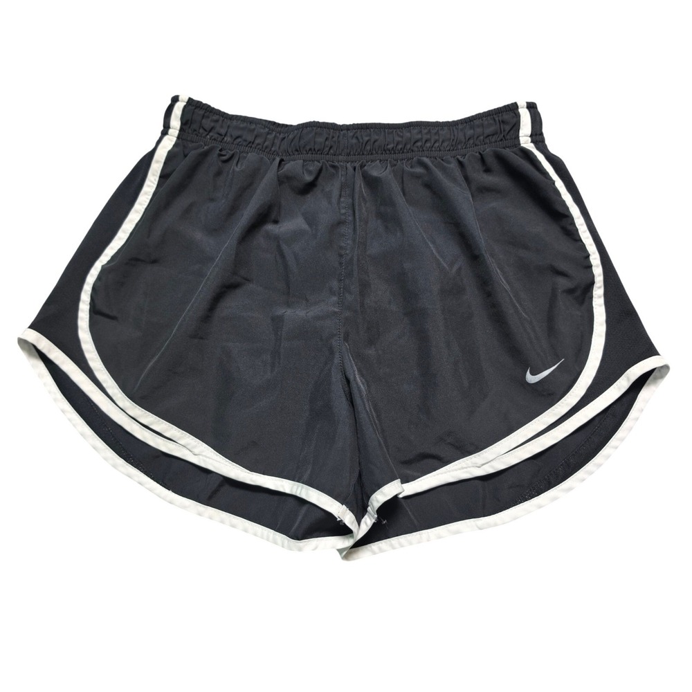 Nike Dri-FIT Tempo Running Shorts Women Medium Black White Athletic Gym Training
